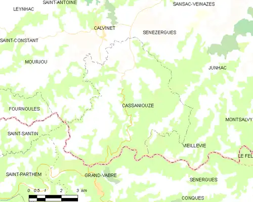 Detailkaart van de gemeente