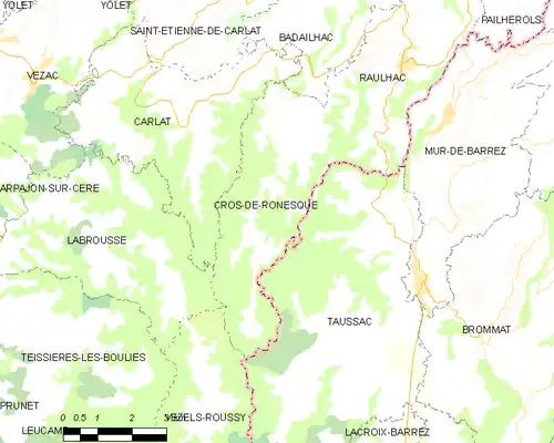 Detailkaart van de gemeente