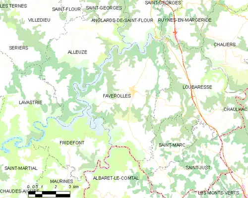 Detailkaart van de gemeente