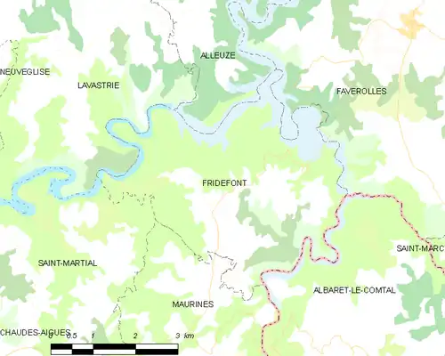 Detailkaart van de gemeente