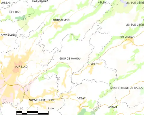Detailkaart van de gemeente