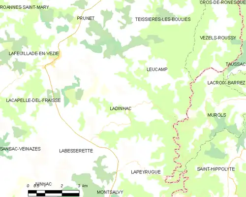 Detailkaart van de gemeente