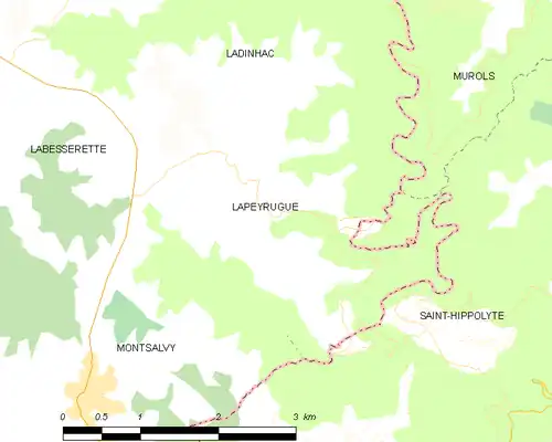 Detailkaart van de gemeente