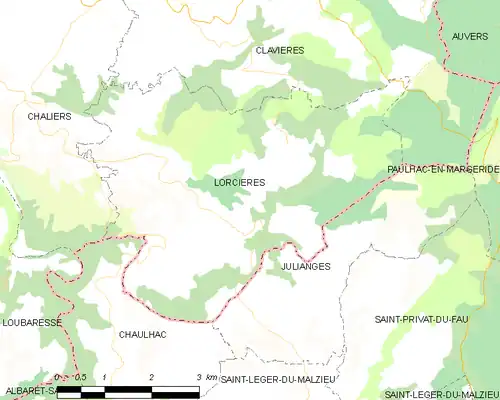 Detailkaart van de gemeente