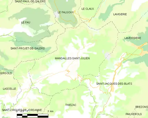 Detailkaart van de gemeente