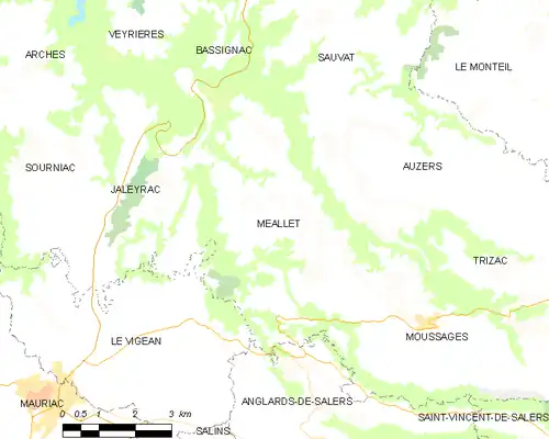 Detailkaart van de gemeente