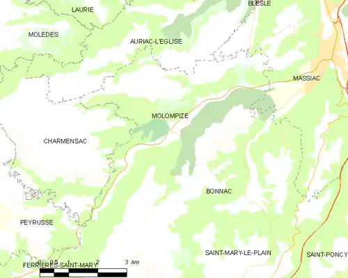 Detailkaart van de gemeente