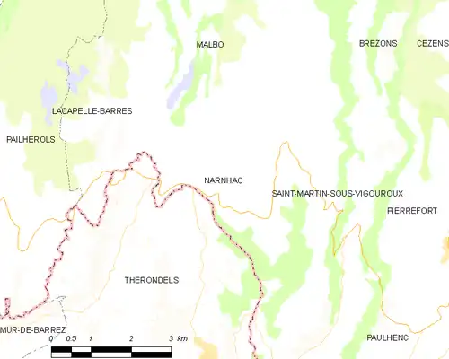 Detailkaart van de gemeente