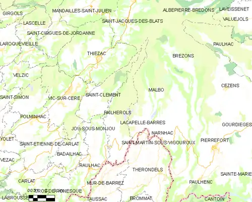 Detailkaart van de gemeente