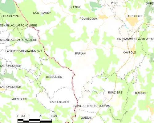 Detailkaart van de gemeente