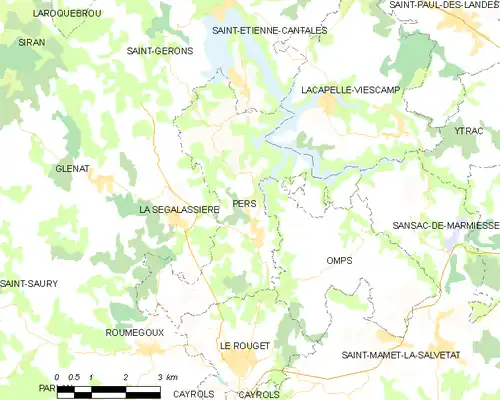 Detailkaart van de gemeente