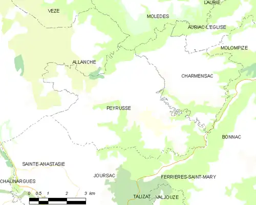 Detailkaart van de gemeente