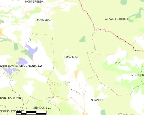 Detailkaart van de gemeente