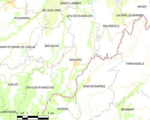 Detailkaart van de gemeente