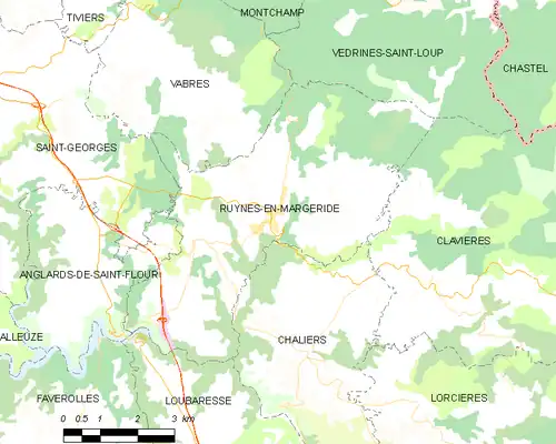 Detailkaart van de gemeente