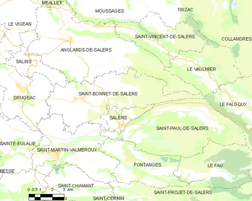 Detailkaart van de gemeente