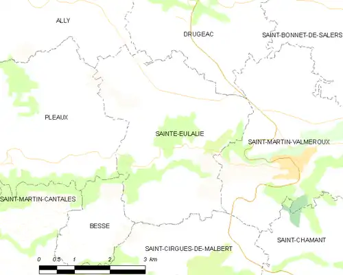 Detailkaart van de gemeente