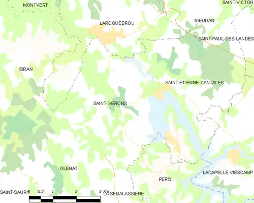 Detailkaart van de gemeente