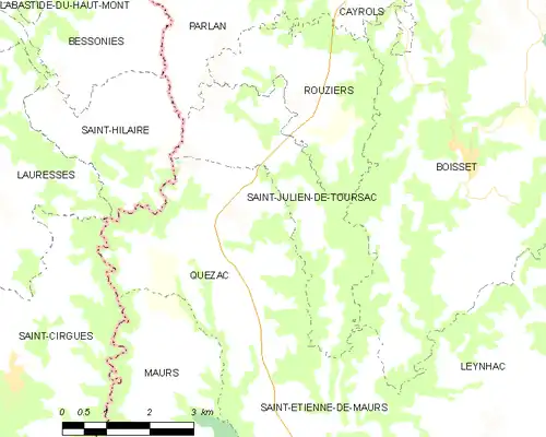 Detailkaart van de gemeente