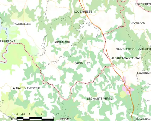 Detailkaart van de gemeente