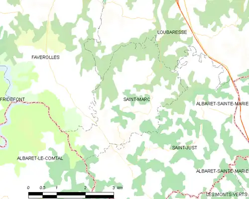 Detailkaart van de gemeente