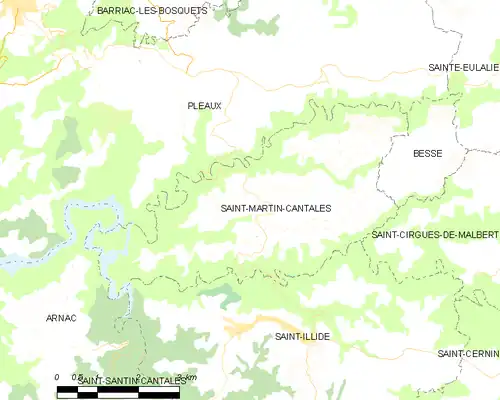 Detailkaart van de gemeente