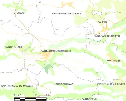 Detailkaart van de gemeente
