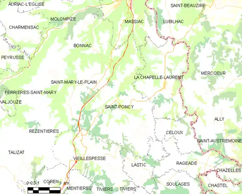 Detailkaart van de gemeente