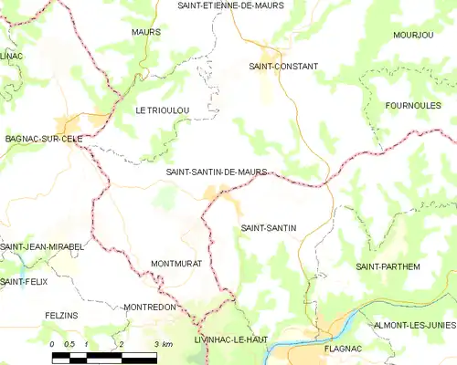 Detailkaart van de gemeente