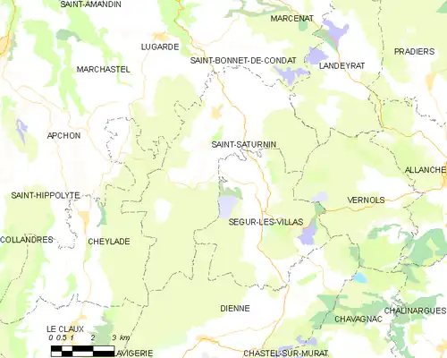 Detailkaart van de gemeente