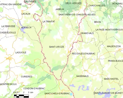 Detailkaart van de gemeente