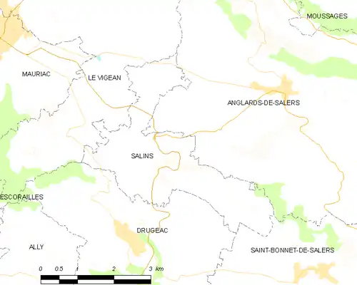 Detailkaart van de gemeente