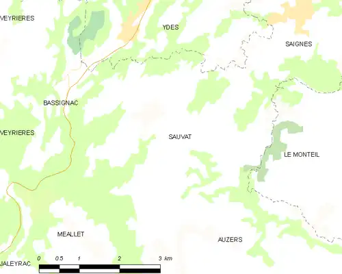 Detailkaart van de gemeente