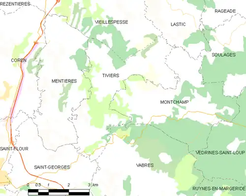 Detailkaart van de gemeente