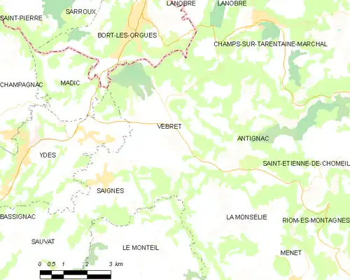 Detailkaart van de gemeente