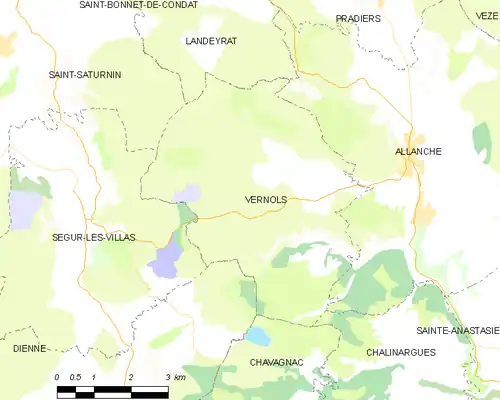 Detailkaart van de gemeente