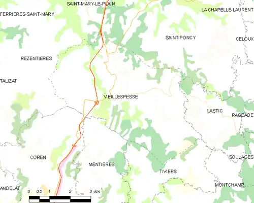 Detailkaart van de gemeente