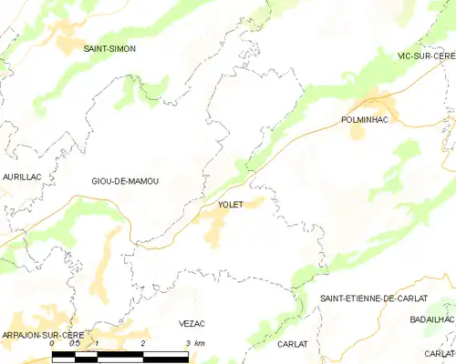 Detailkaart van de gemeente