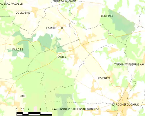 Detailkaart van de gemeente