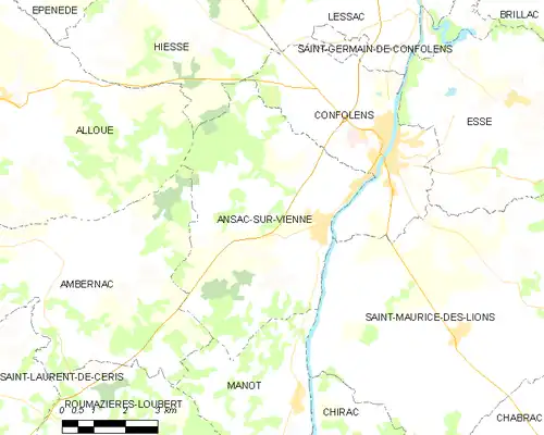 Detailkaart van de gemeente