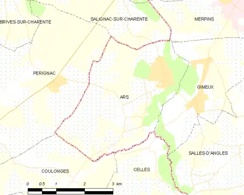 Detailkaart van de gemeente