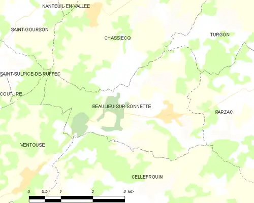 Detailkaart van de gemeente