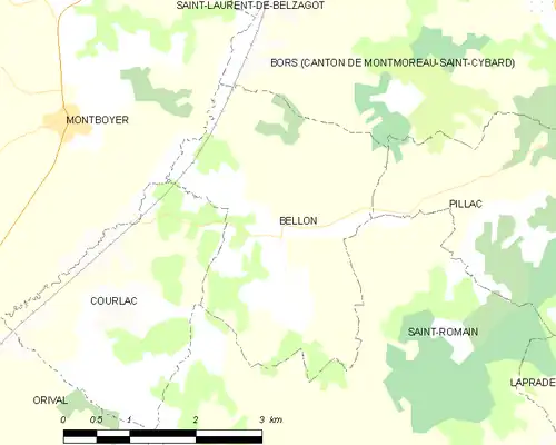 Detailkaart van de gemeente