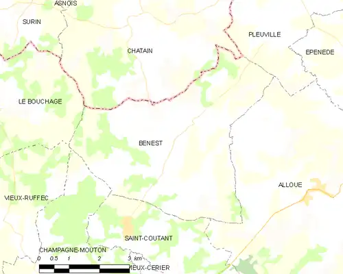 Detailkaart van de gemeente