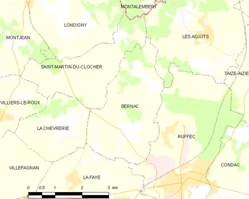 Detailkaart van de gemeente