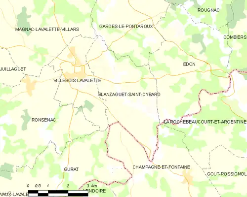 Detailkaart van de gemeente