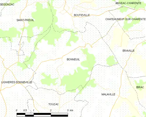 Detailkaart van de gemeente