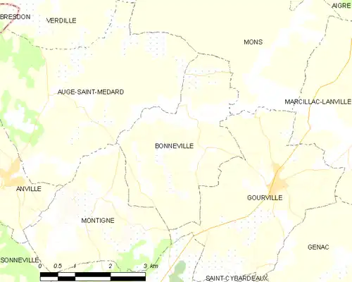 Detailkaart van de gemeente