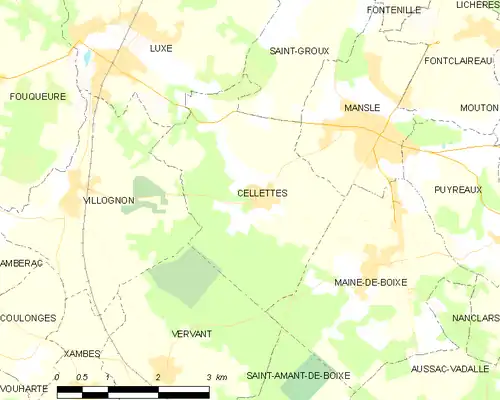 Detailkaart van de gemeente