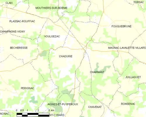 Detailkaart van de gemeente